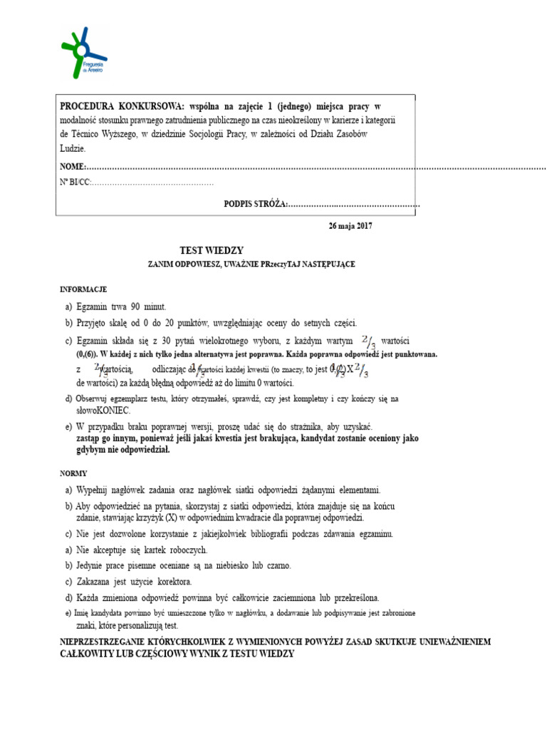 Test Wiedzy (ST) | PDF