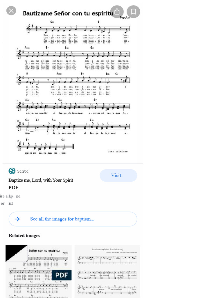 Baptize me Lord With Your Spirit Sheet Music - Search with Google 2 | PDF