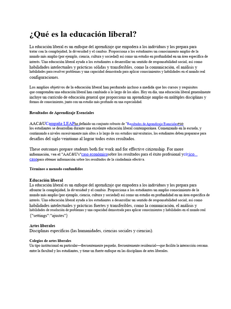 ¿Qué Es La Educación Liberal? | PDF | Educación en artes liberales ...