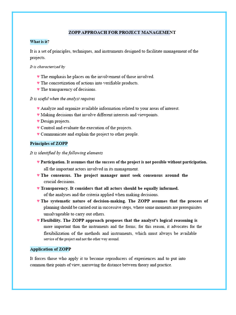 ZOPP Methodology in Project Management | PDF | Evaluation | Decision Making