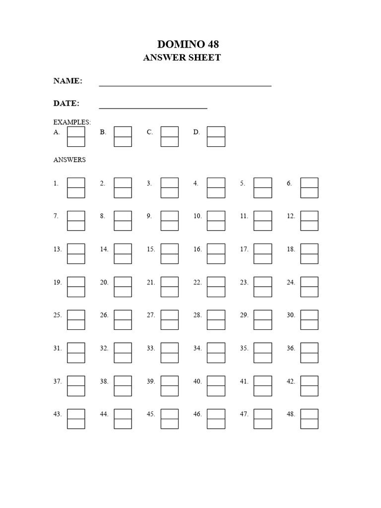 Answer Sheet Domino | PDF