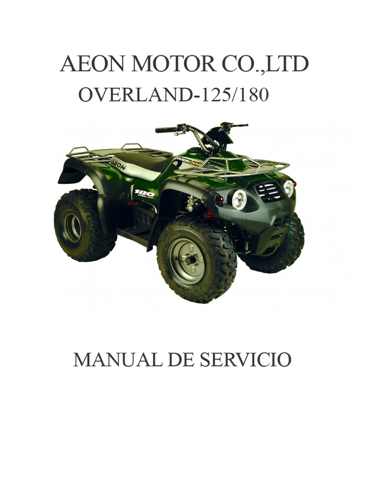 Manual de Servicio AEON OVERLAND-125/180 | PDF | Pistón | Eje