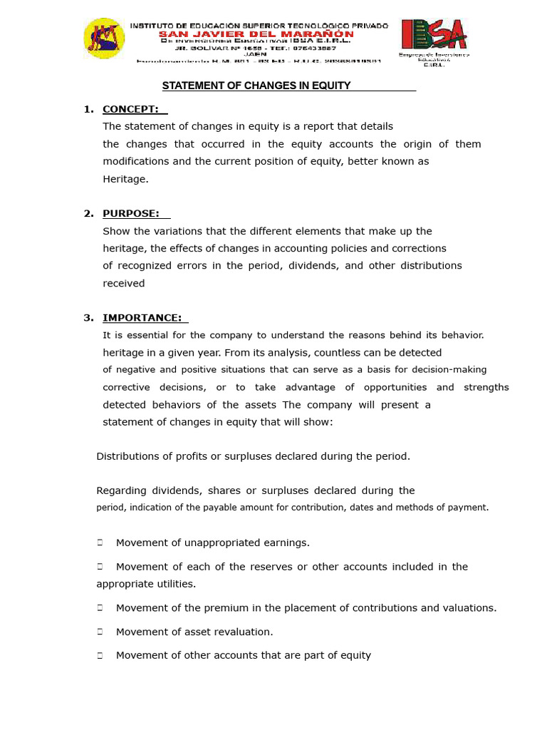 Statement of Changes in Equity | PDF | Equity (Finance) | Dividend