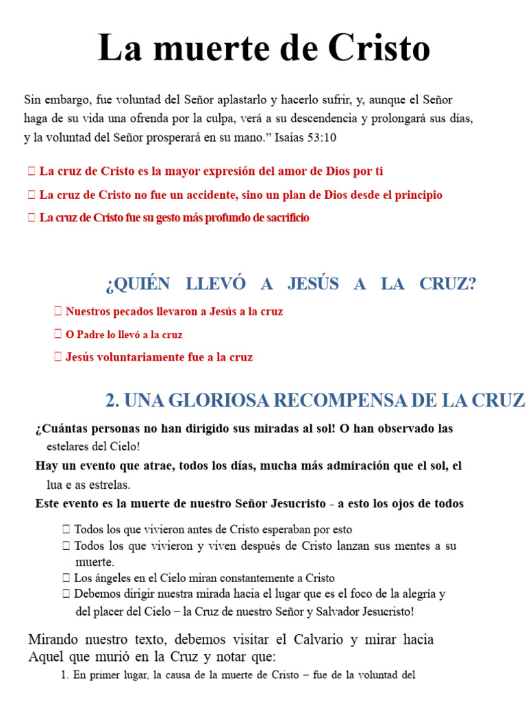 La muerte de Cristo: amor y sacrificio | PDF | Cristo (título ...