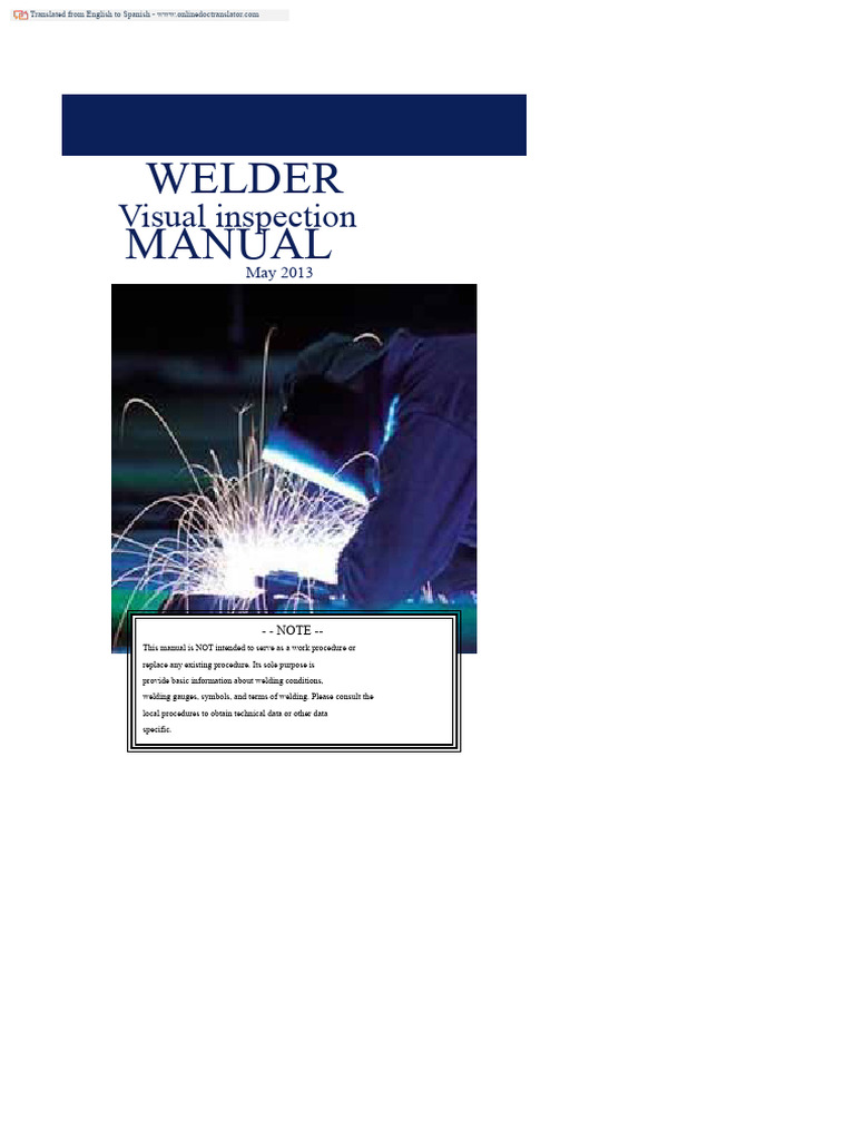 Welding Visual Inspection Manual | PDF | Welding | Construction
