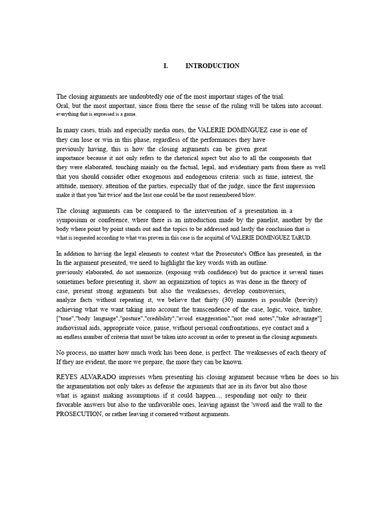Closing Arguments in Valerie Dominguez Case | PDF | Prosecutor | Public Law