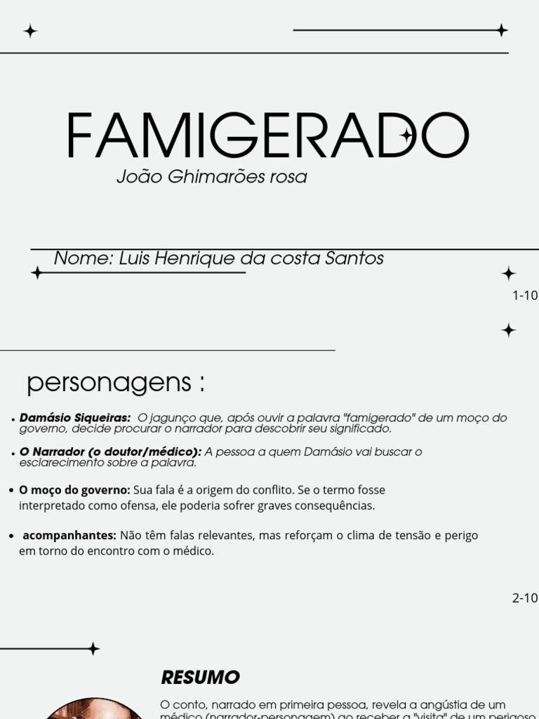 Significado de "Famigerado" em Conto | PDF | Palavra | Contos