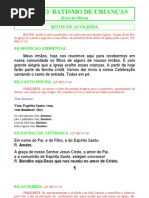 1 Rito do Batismo de Criança sem Missa