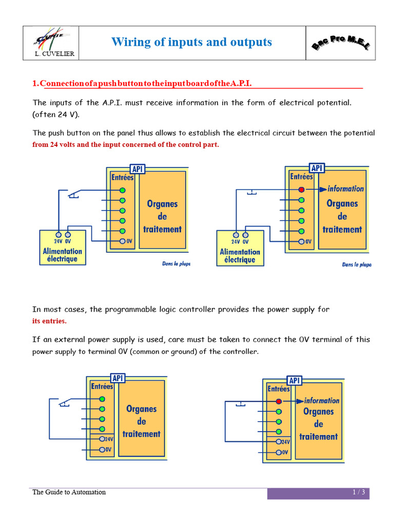 Wiring Inputs and Outputs for A.P.I. | PDF