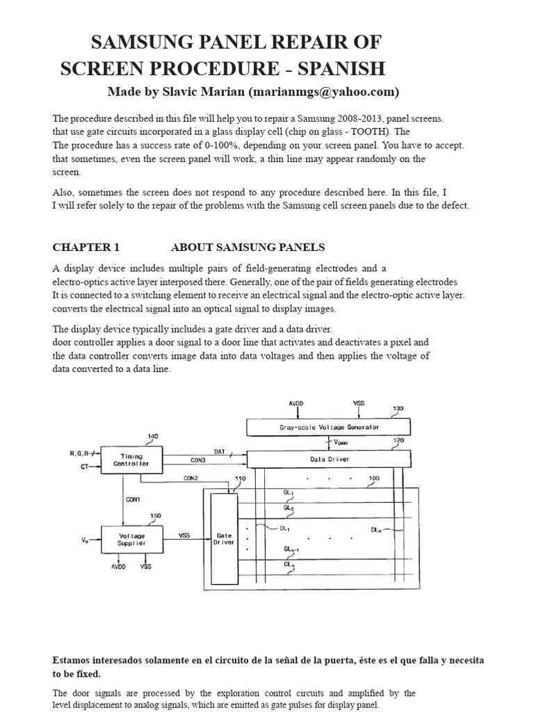 Samsung Screen Panel Repair Guide | PDF | Capacitor | Resistor