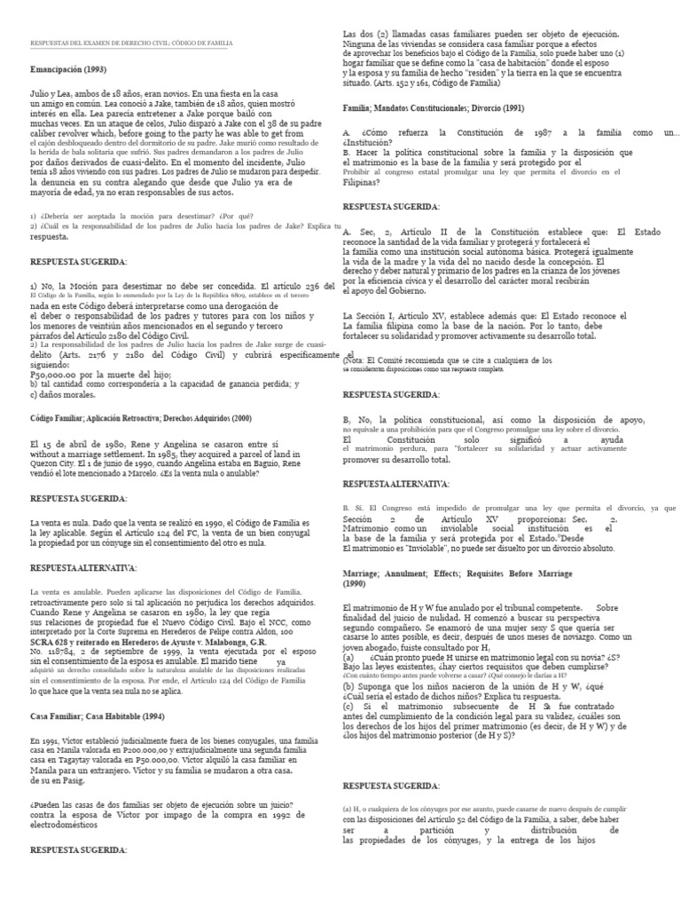 Ejecución de Casas Familiares en Derecho Civil | PDF | Divorcio | Anulación