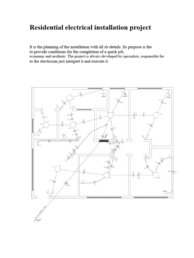 Residential electrical installation project | PDF | Circle | Drawing