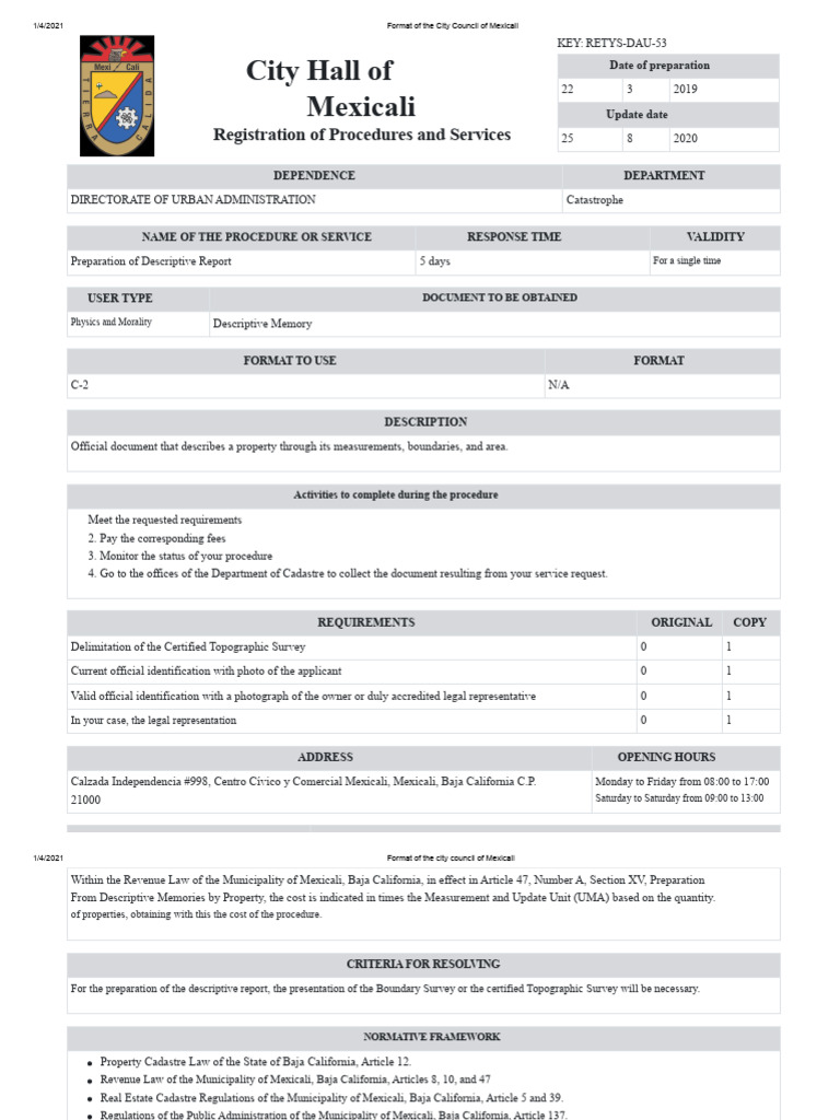Format of The Mexicali City Council | PDF