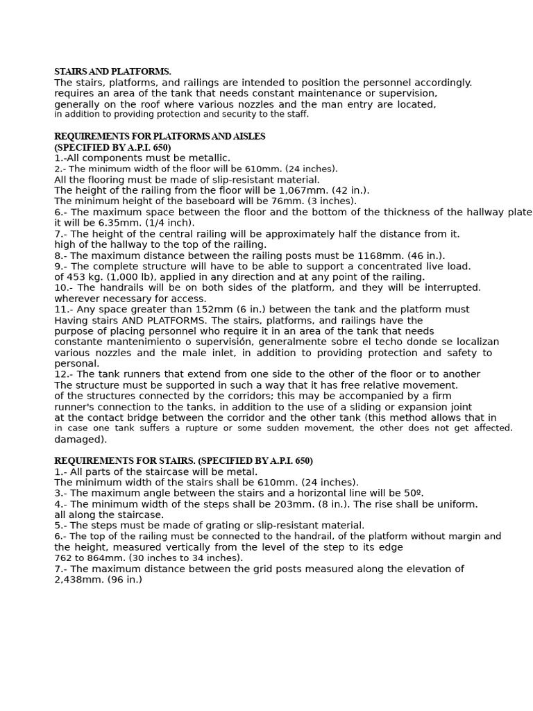 Stairs and Platforms Design Standards | PDF | Stairs | Mechanics