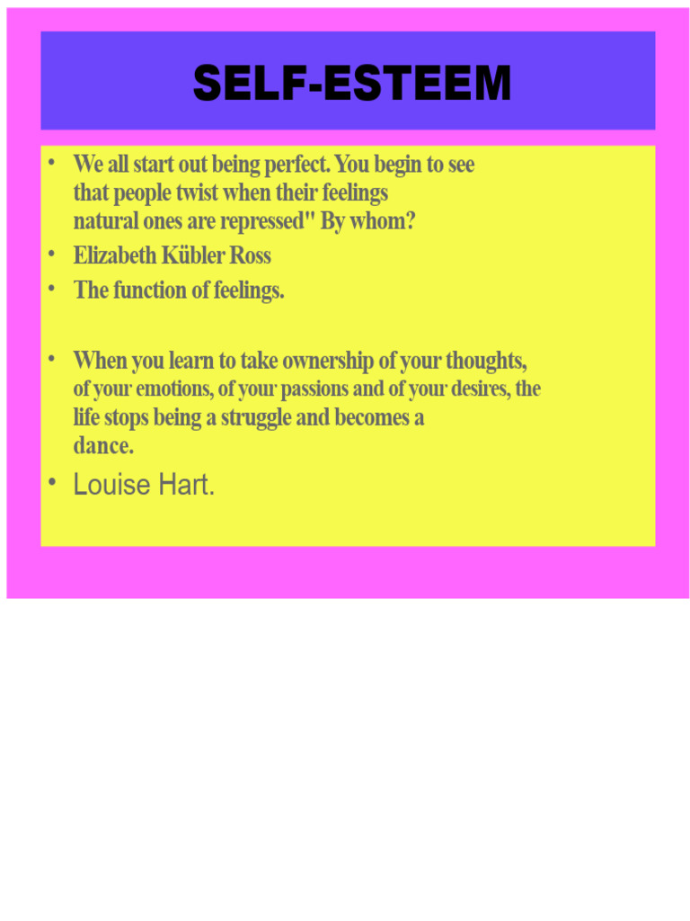 Understanding and Improving Self-Esteem | PDF | Self Esteem | Psychology