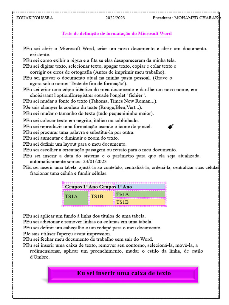 Teste final de formação do Microsoft Word | PDF | Programas | Informática