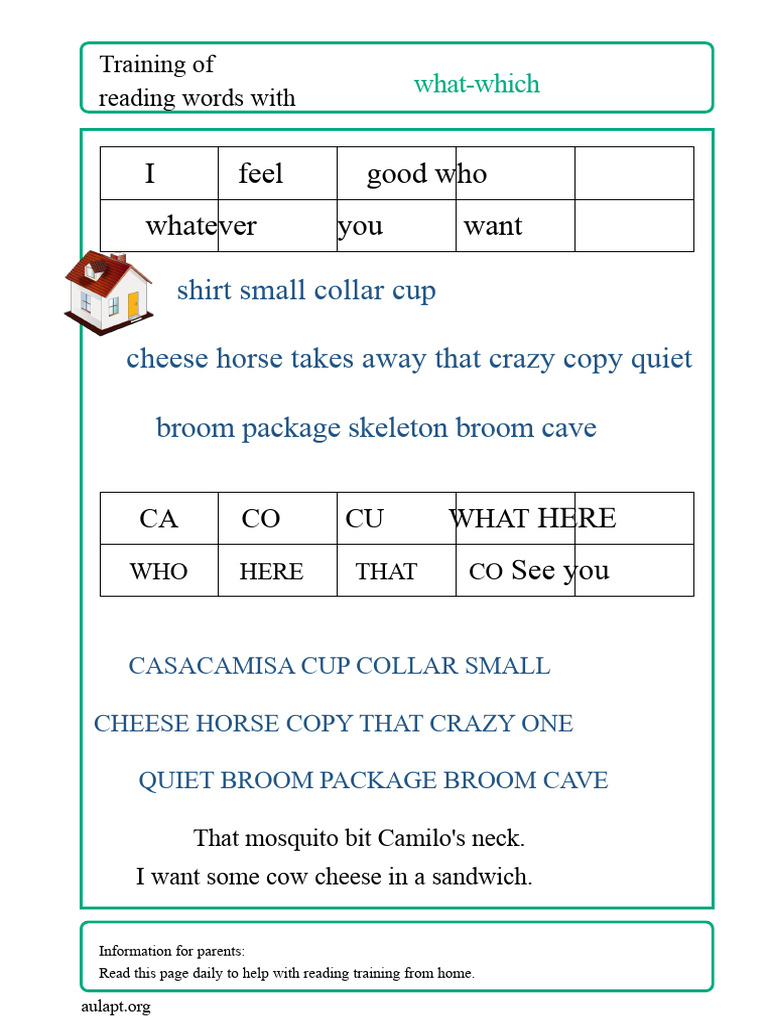 Reading Training CA Co Cu Que Qui | PDF