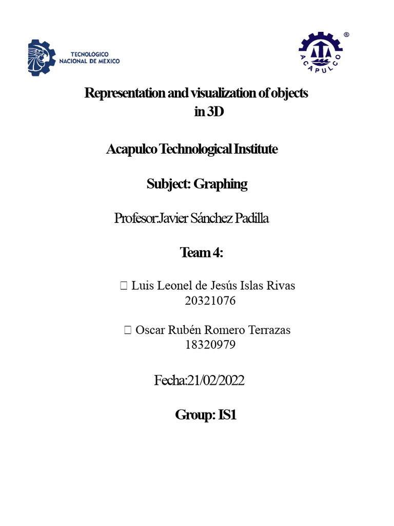3D Object Representation and Visualization | PDF | Cartesian Coordinate ...