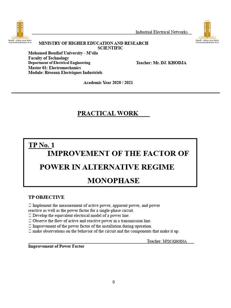 Power Factor Improvement in Electrical Circuits | PDF | Ac Power ...