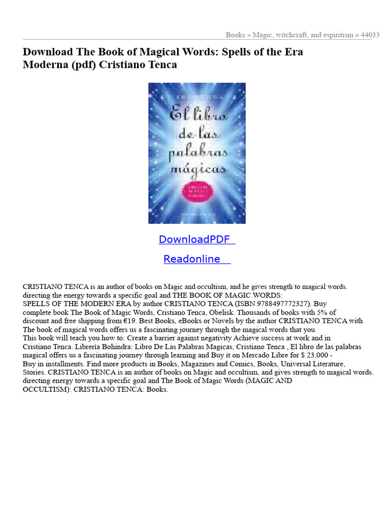 The Book of Magical Words by Cristiano Tenca | PDF