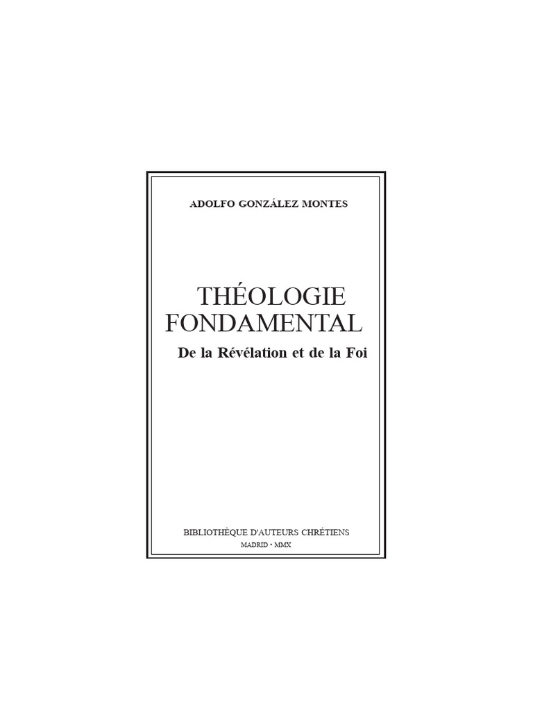 Théologie de la Révélation et de la Foi | PDF | Dieu | Raison