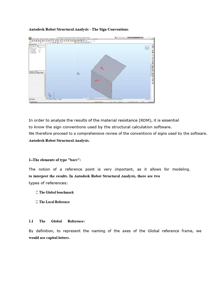 Autodesk Robot Analysis Sign Conventions | PDF | Bending | Beam (Structure)