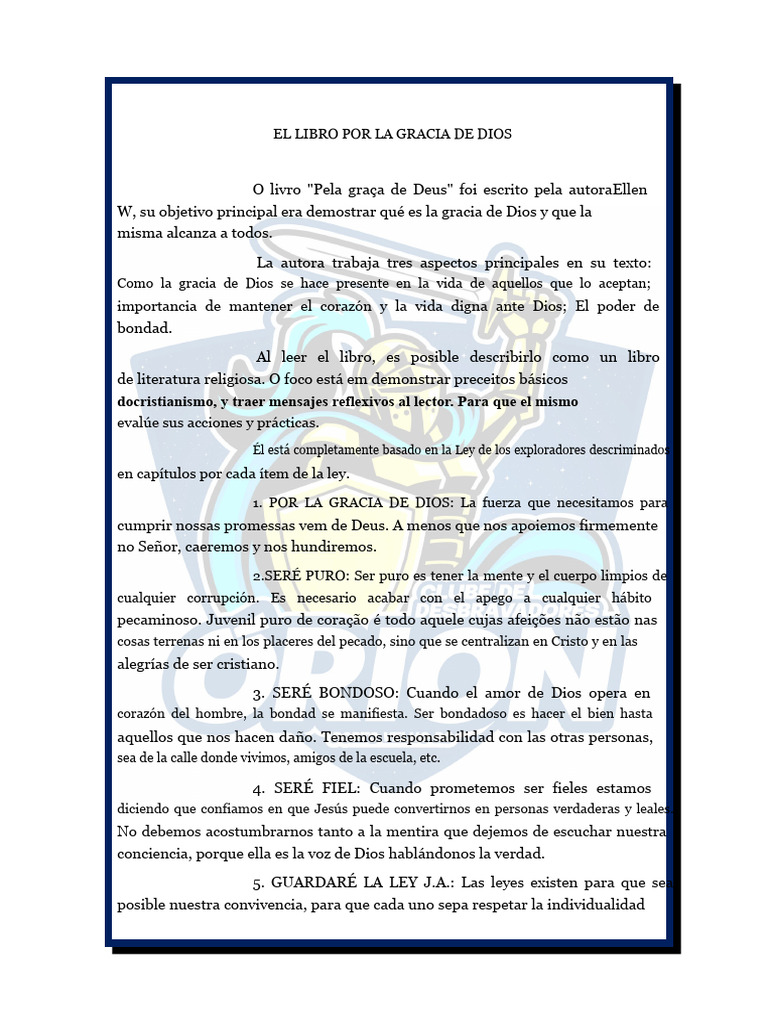 EL LIBRO POR LA GRACIA DE DIOS | PDF | Dios | Amor