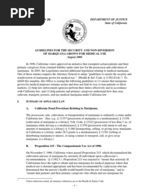 California Medical Marijuana Guidelines