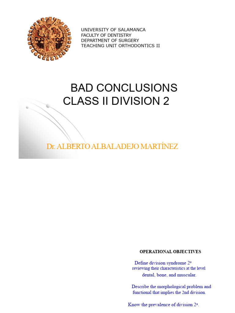 Malocclusions Class Ii Division 2 | PDF | Dental Anatomy | Dentistry ...