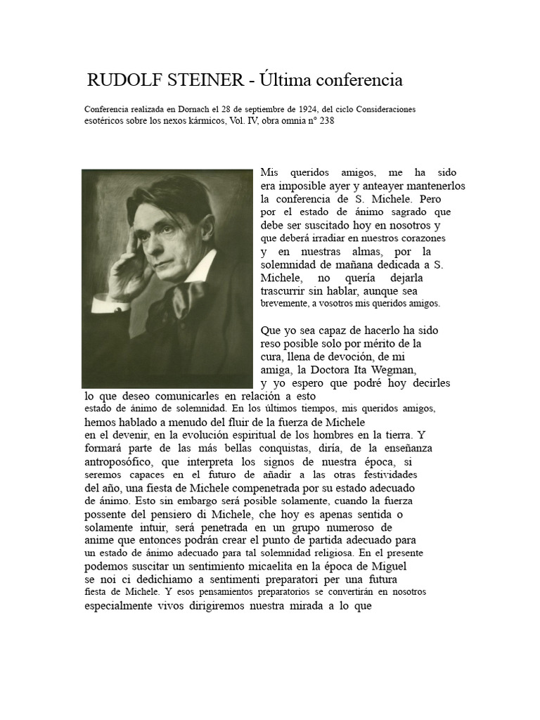 Conferencia de Rudolf Steiner sobre Michele | PDF | Rafael | Rudolf Steiner