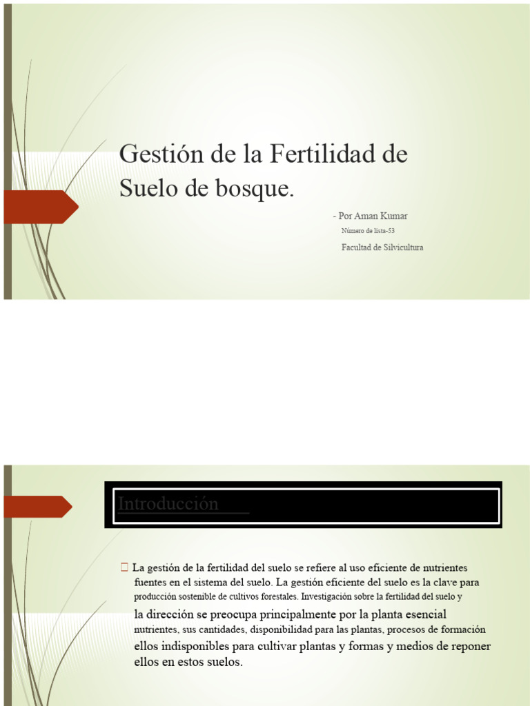 Gestión de la Fertilidad del Suelo Forestal | PDF | Suelo | Fertilidad ...
