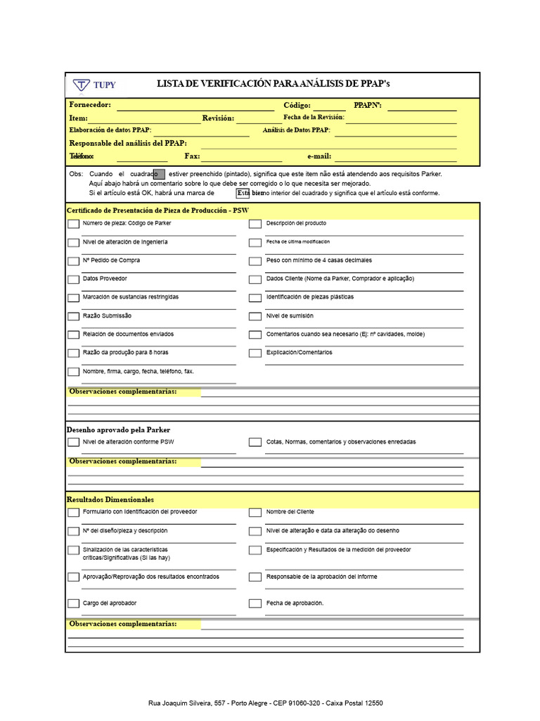Checklist para Análisis Del PPAP | PDF