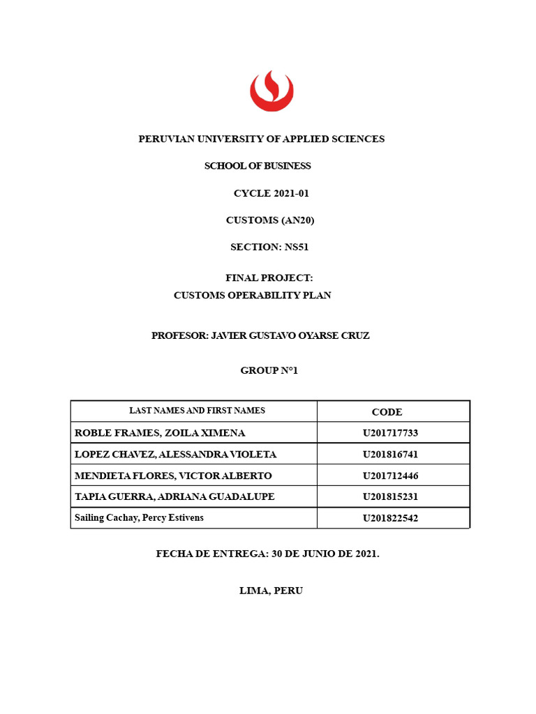 Final Project Customs - Group No. 1 | PDF | Customs | United States Dollar
