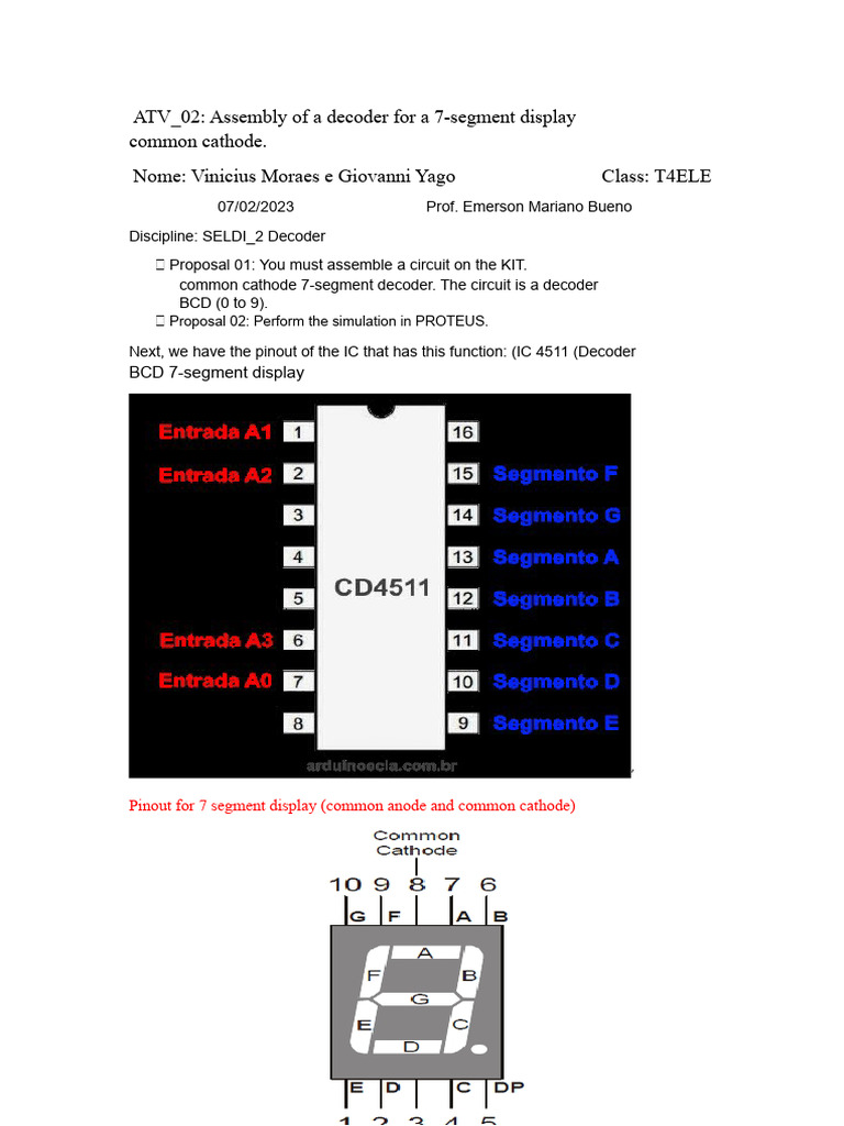 7-Segment Display Decoder Assembly Guide | PDF | Electrical Circuits ...