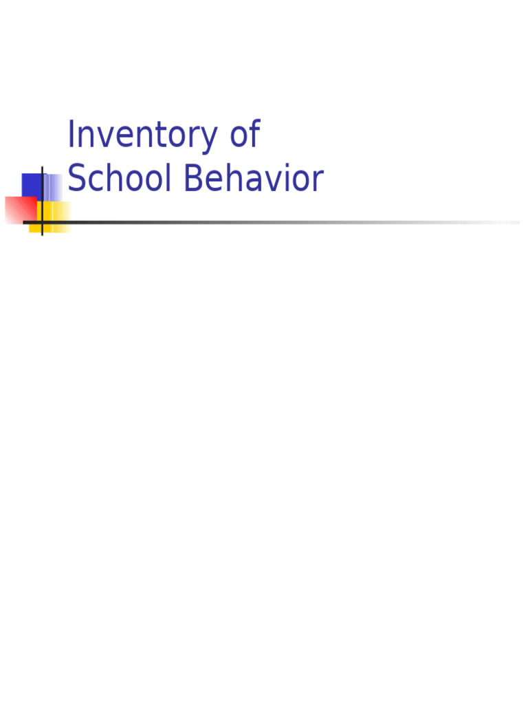 School Behavior Inventory Overview | PDF | Validity (Statistics ...