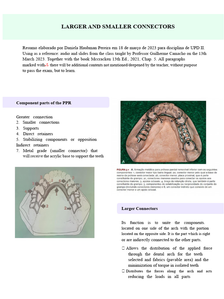Lesson 4. Larger and smaller connectors | PDF | Dentistry Branches | Mouth