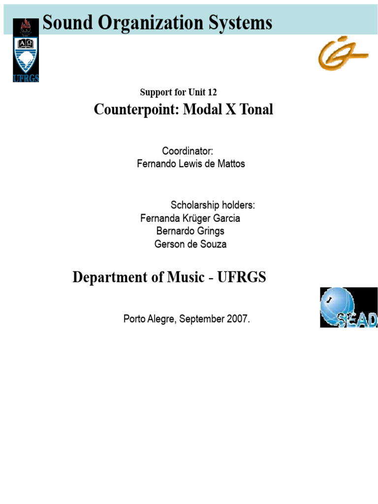 Modal vs Tonal Counterpoint Explained | PDF | Musical Compositions ...