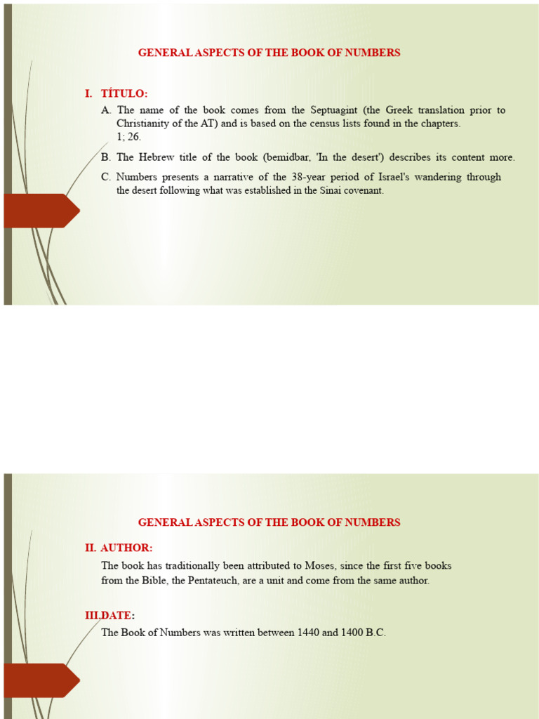 Overview of the Book of Numbers | PDF | Book Of Numbers | Religious ...