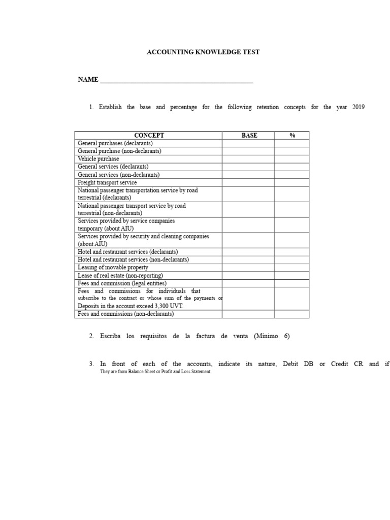 Accounting Knowledge Test | PDF | Debits And Credits | Corporations