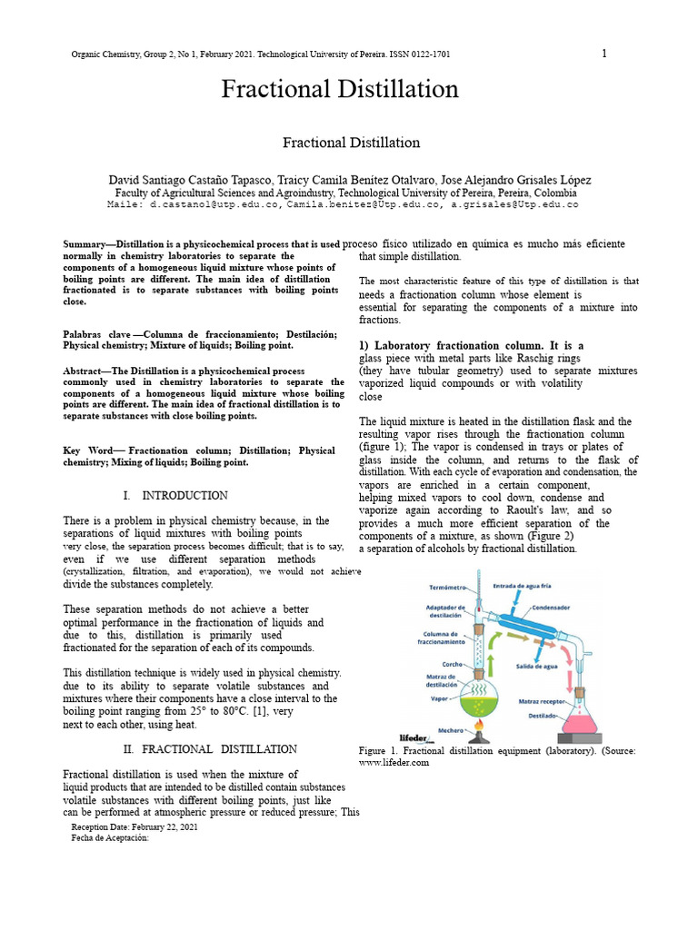 Fractional Distillation - PDF Report | PDF | Distillation | Scientific ...