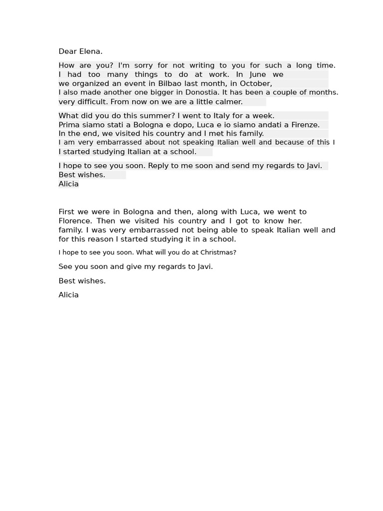 Letter To An Italian Friend | PDF