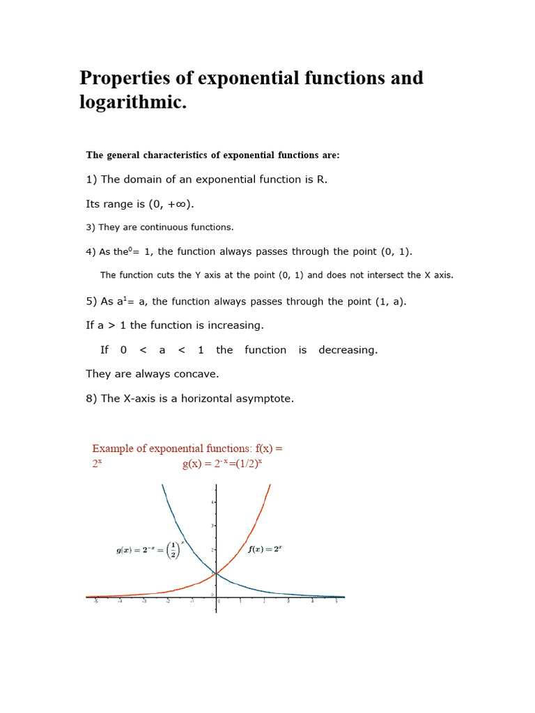 Properties of Exponential and Logarithmic Functions | PDF
