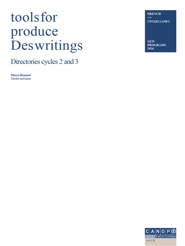 Writing Tools for French Education | PDF | Teachers | Writing