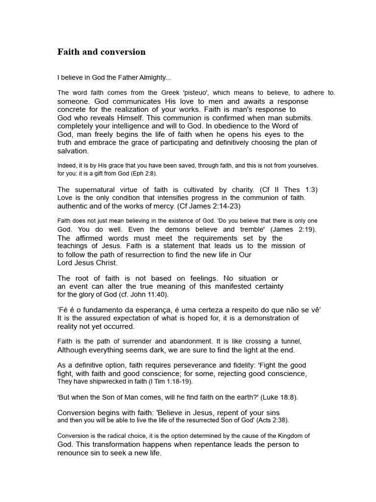 Understanding Faith and Conversion | PDF | Jesus | Grace In Christianity