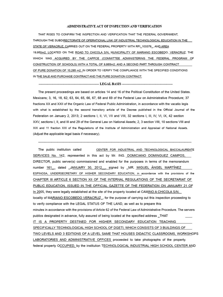 Federal Inspection of Educational Property | PDF