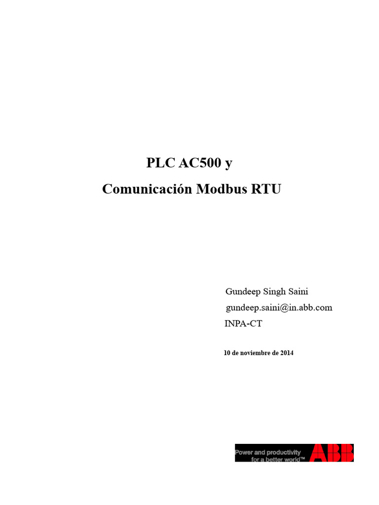 Configuración de PLC AC500 y Modbus RTU | PDF | Controlador lógico ...