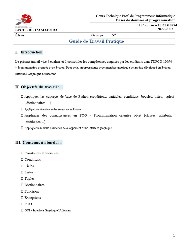 Guide Pratique de Programmation Python | PDF | Python (Langage de ...