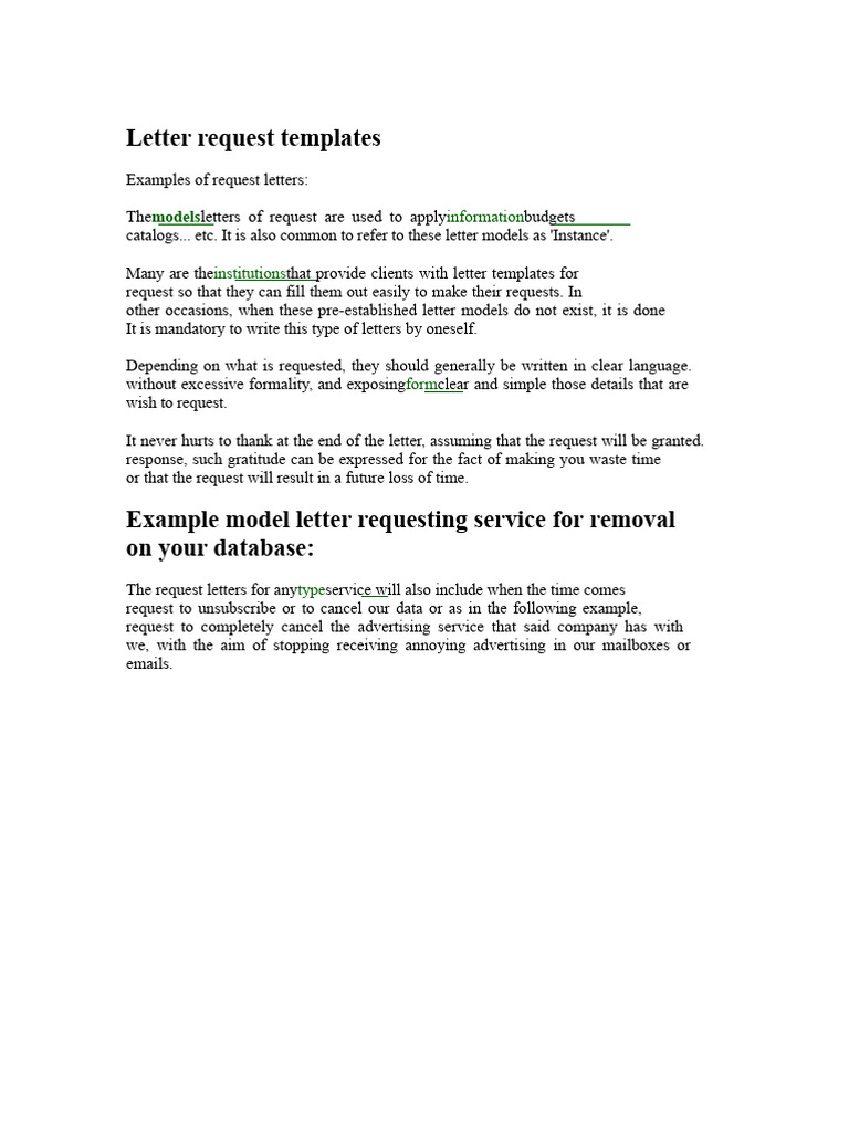 Request Letter Templates Guide | PDF