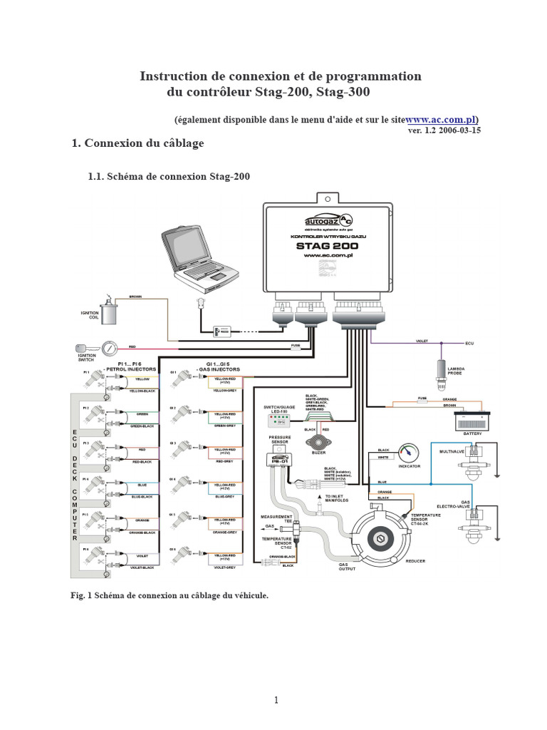 Guide de connexion et programmation Stag | PDF | Injection (moteur ...