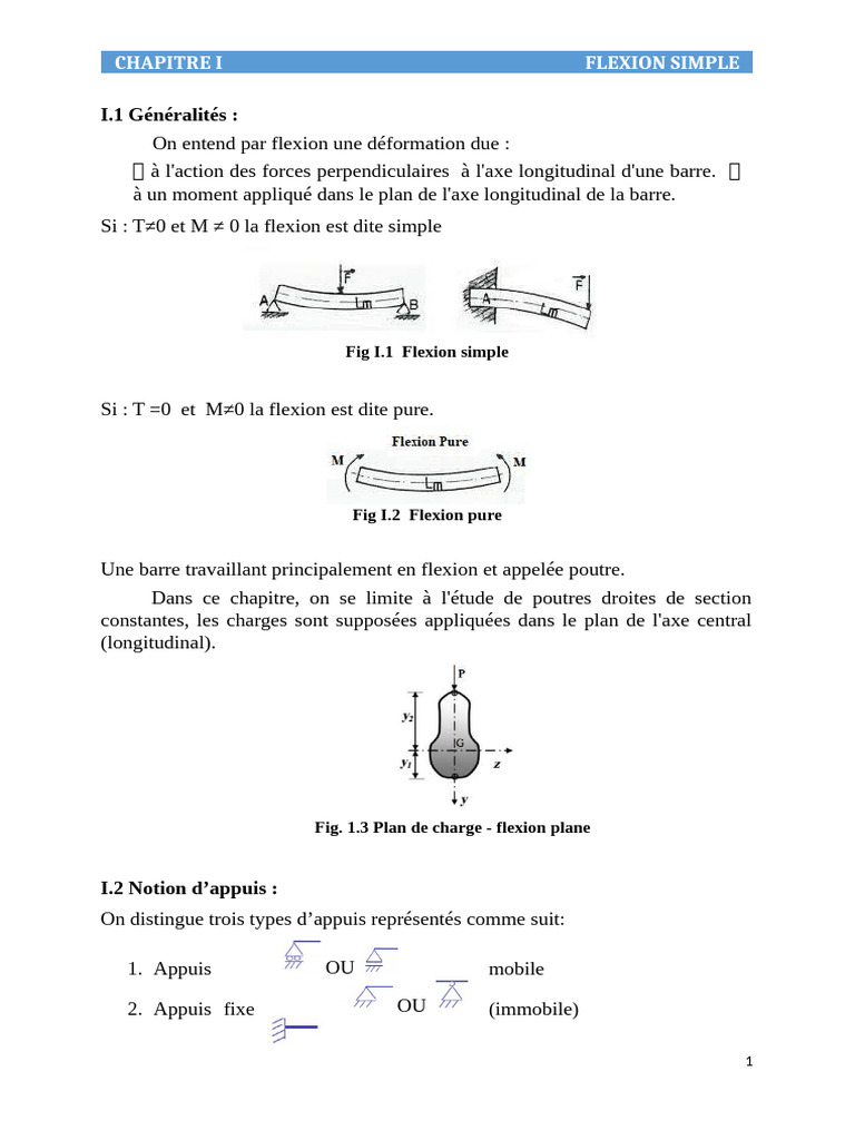 Flexion simple des poutres : principes et calculs | PDF | Flexion ...